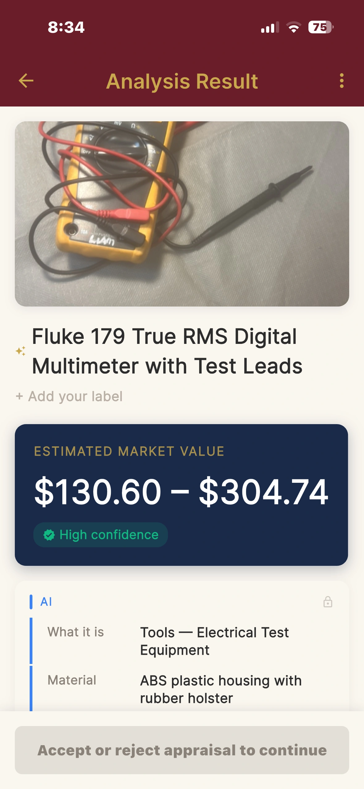 Fluke 179 price range: $130–$304