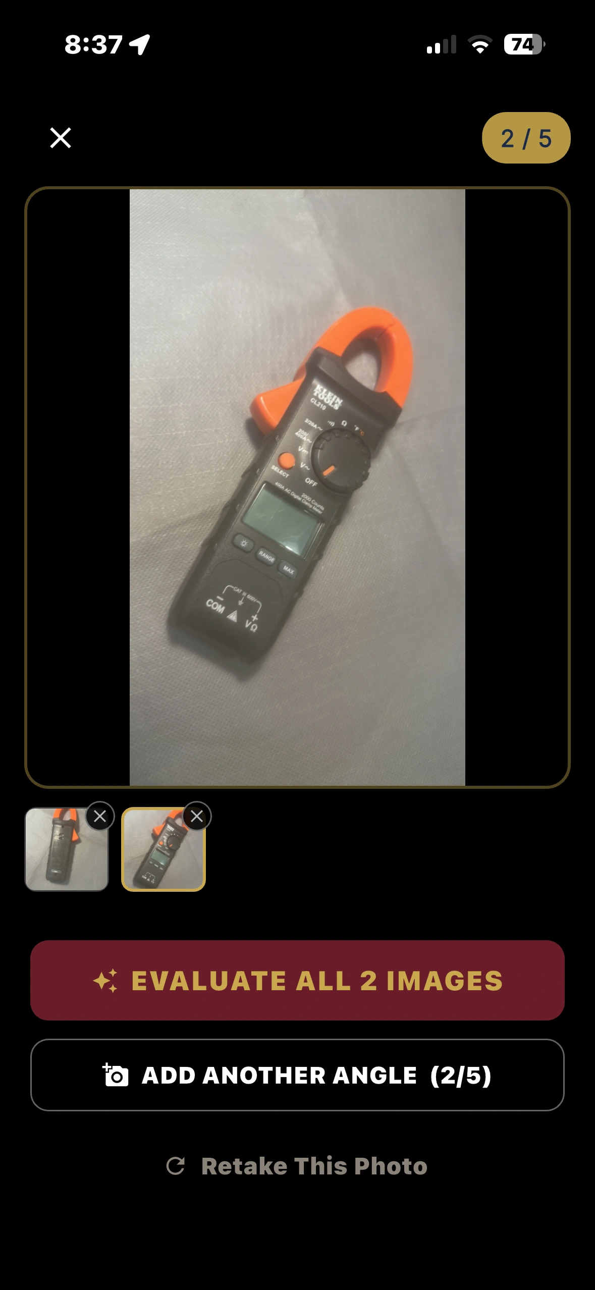 Klein Tools CL210 in TurnOver camera